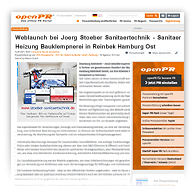 Webscreenshot: Jörg Stöber Sanitärtechnik bei OPENPR 2024
